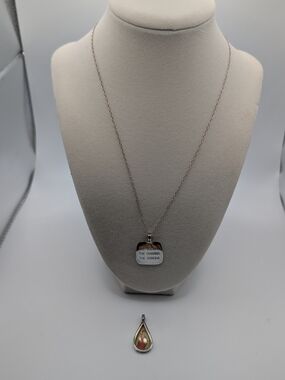 Custom Made Buddhist "Three Refuges" Necklace And Hand Painted Buddha Pendant